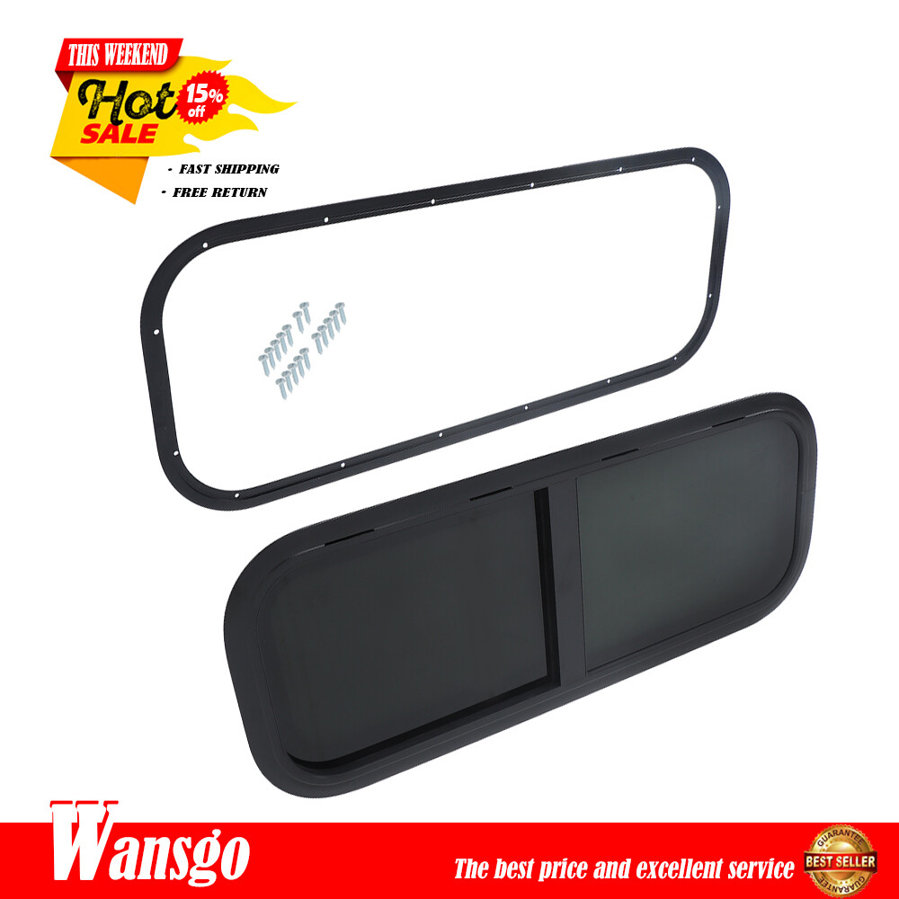 24″~48″W x 12″~20″H RV Horizontal Slide Window Universal w/ Trim Ring Trailer