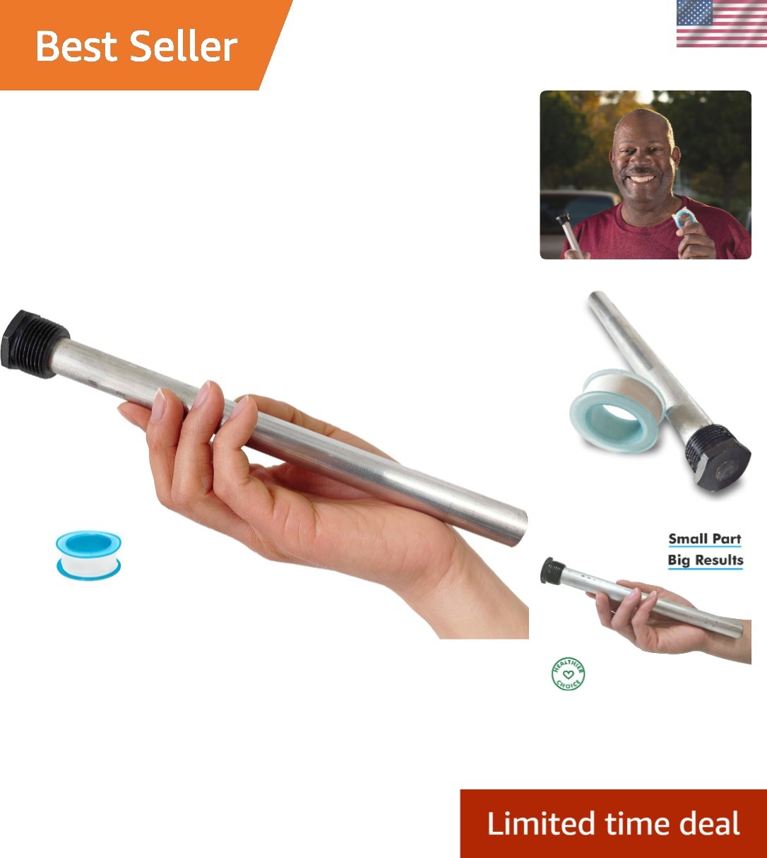 9.25” Magnesium RV Water Heater Anode Rod – Easy Installation for Suburban Tanks
