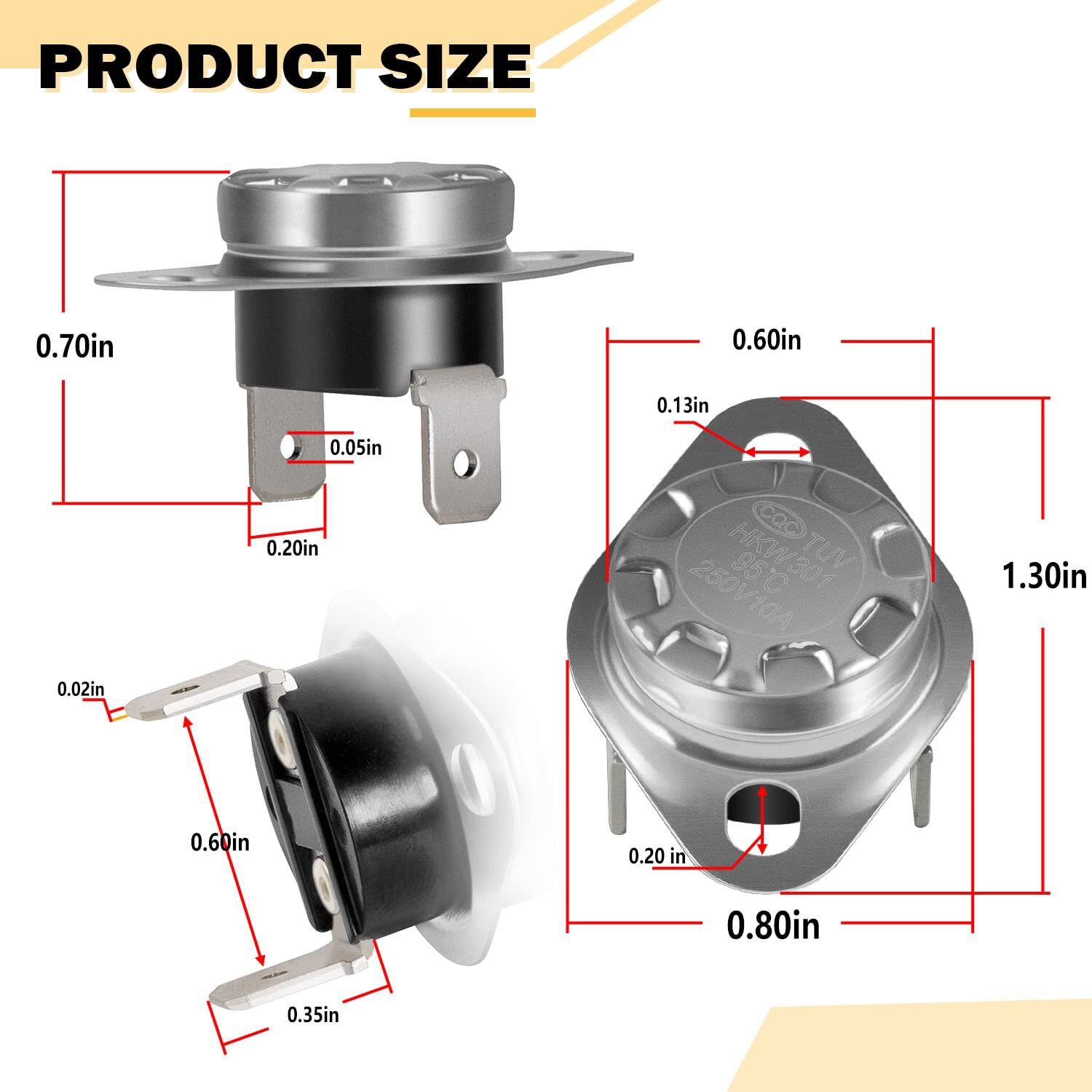 31091 Limit Switch 190° Fit for Atwood,Hydro Flame and Dometic RV Furnace Heater