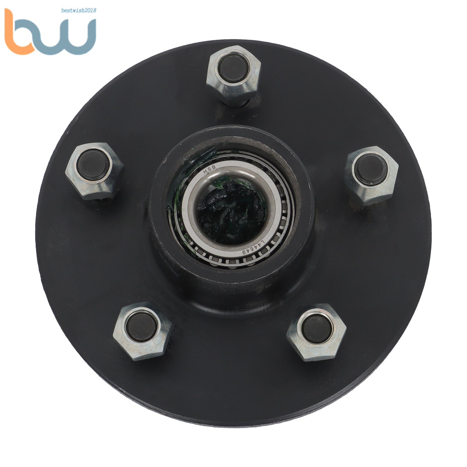 5-Bolt on 4-1/2″ 11″ Square #84 Spindle Trailer Hub 3500 lbs Axle w/Bearing Kit