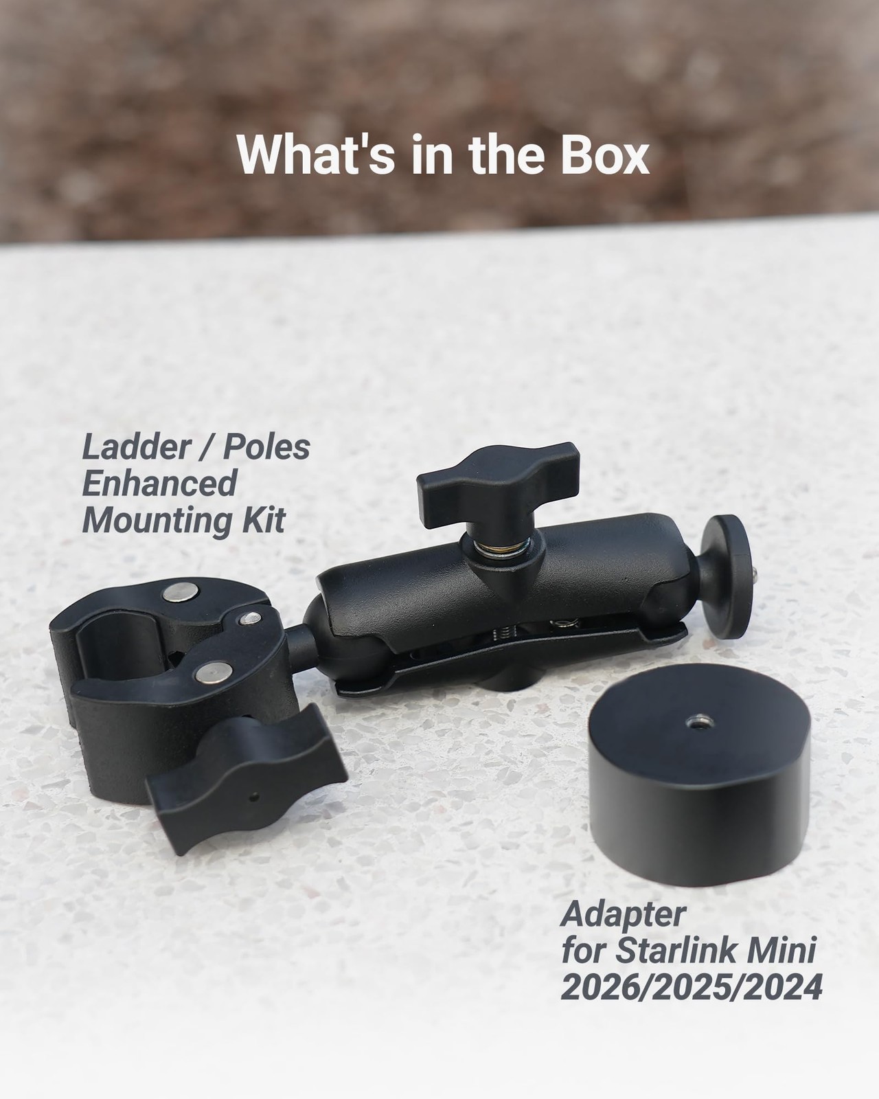 C1 Starlink Mini Mount Ladder Pole Clamp for RV Camper One Size, Black