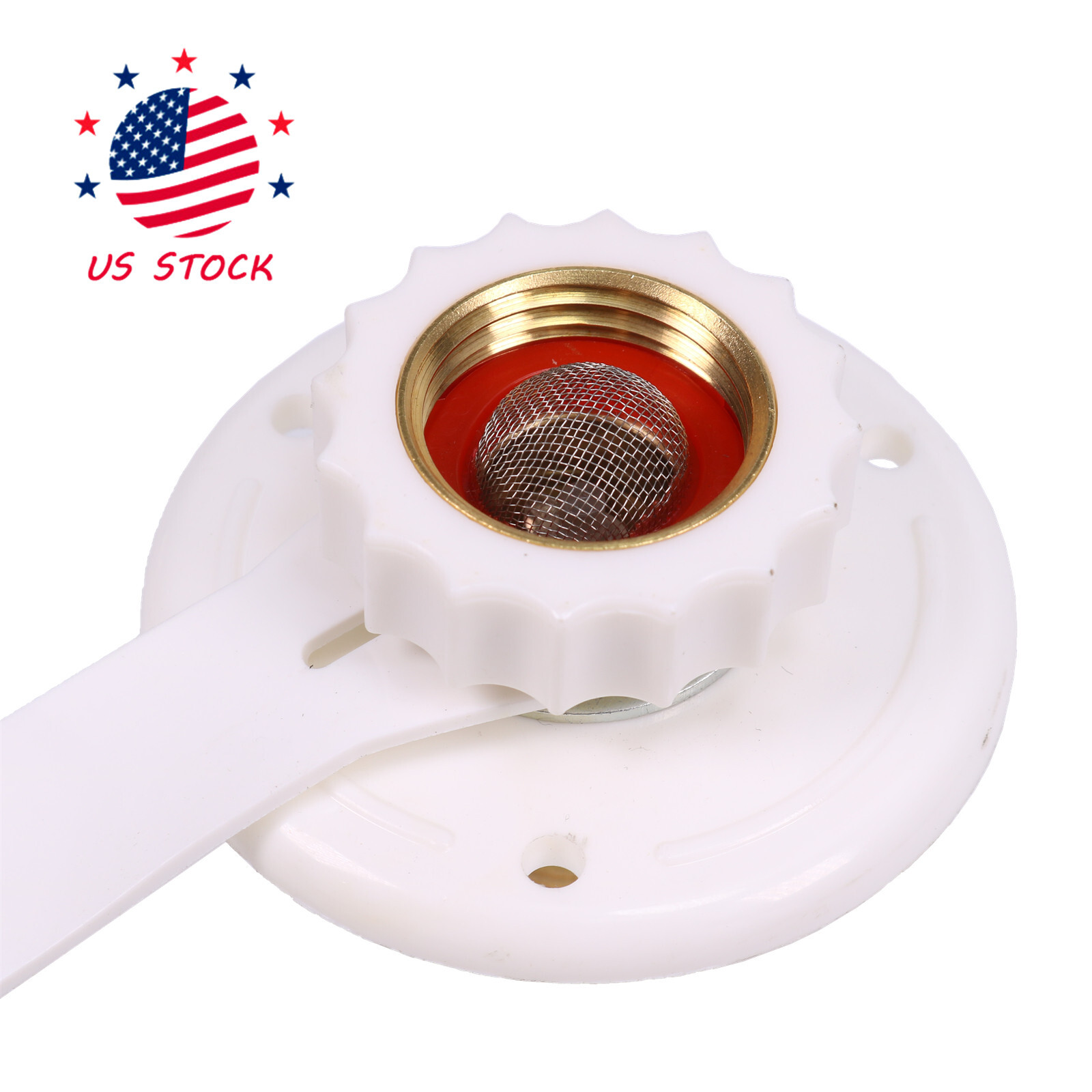 White City Water Fill inlet flange Brass w/ check valve RV Camper MPT 1/2″ Male