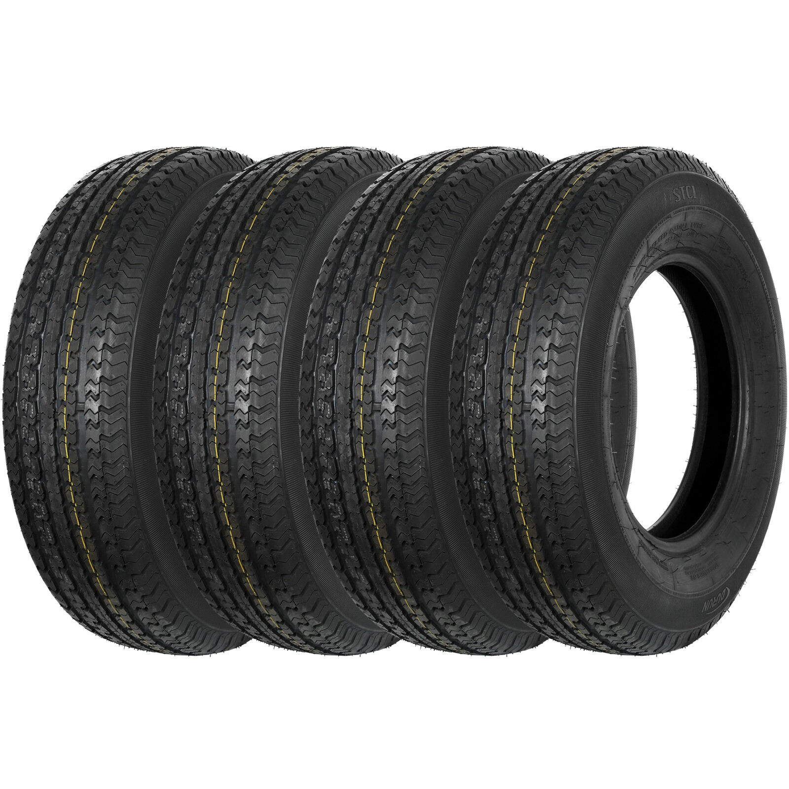 Set of 4 Radial Trailer Tire ST205/75R14 8 Ply, 205 75 14 Load Range D LRD