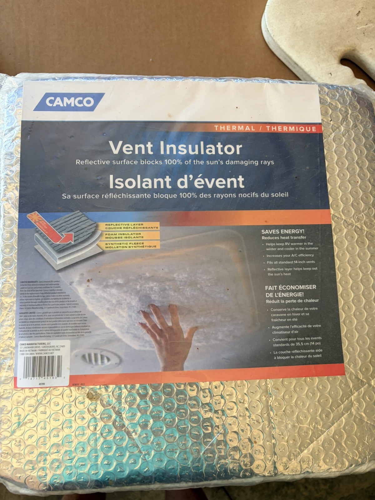 CAMCO Vent Insulator Fits Standard 14 inch Vents