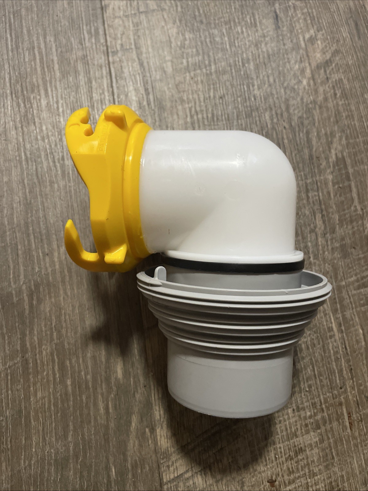 Camco Revolution™ White/Gray RV Bayonet Elbow Fitting 4 in 1 Sanitation Camping