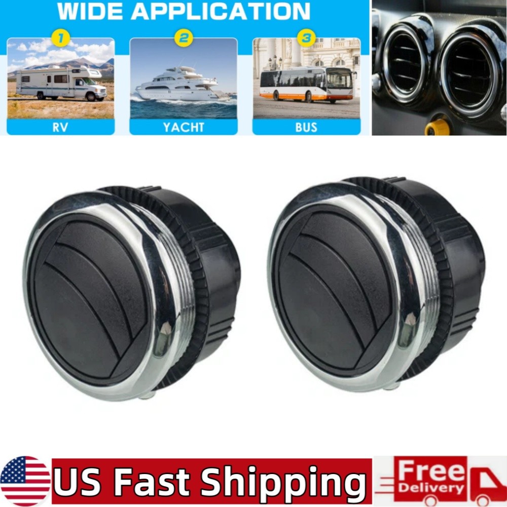 2PCS Universal 46mm Vent Air Outlet Rotating Round Ceiling for Car Bus RV Boat