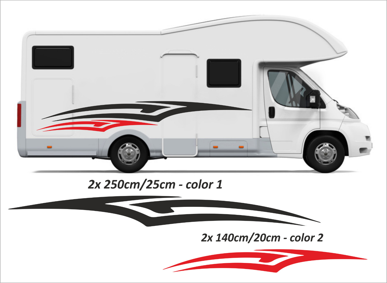 (No.871) Camper Van Graphics, Motor Home Vinyl Graphics Decal Sticker both sides