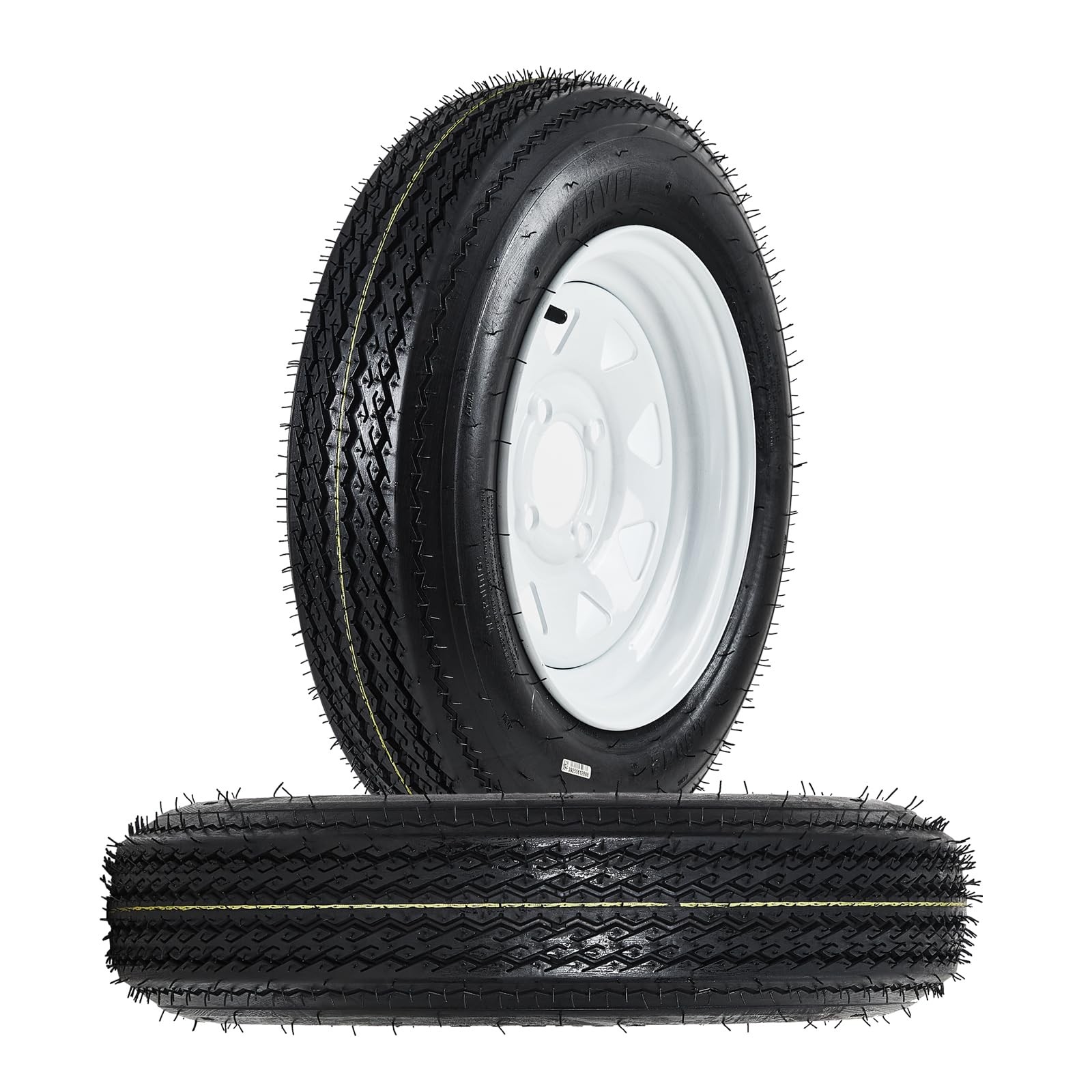 ⭐Upgraded 5.30-12 5.30×12 530-12 Trailer Tires with 12” Rims 4 Lug 6PR Set of 4