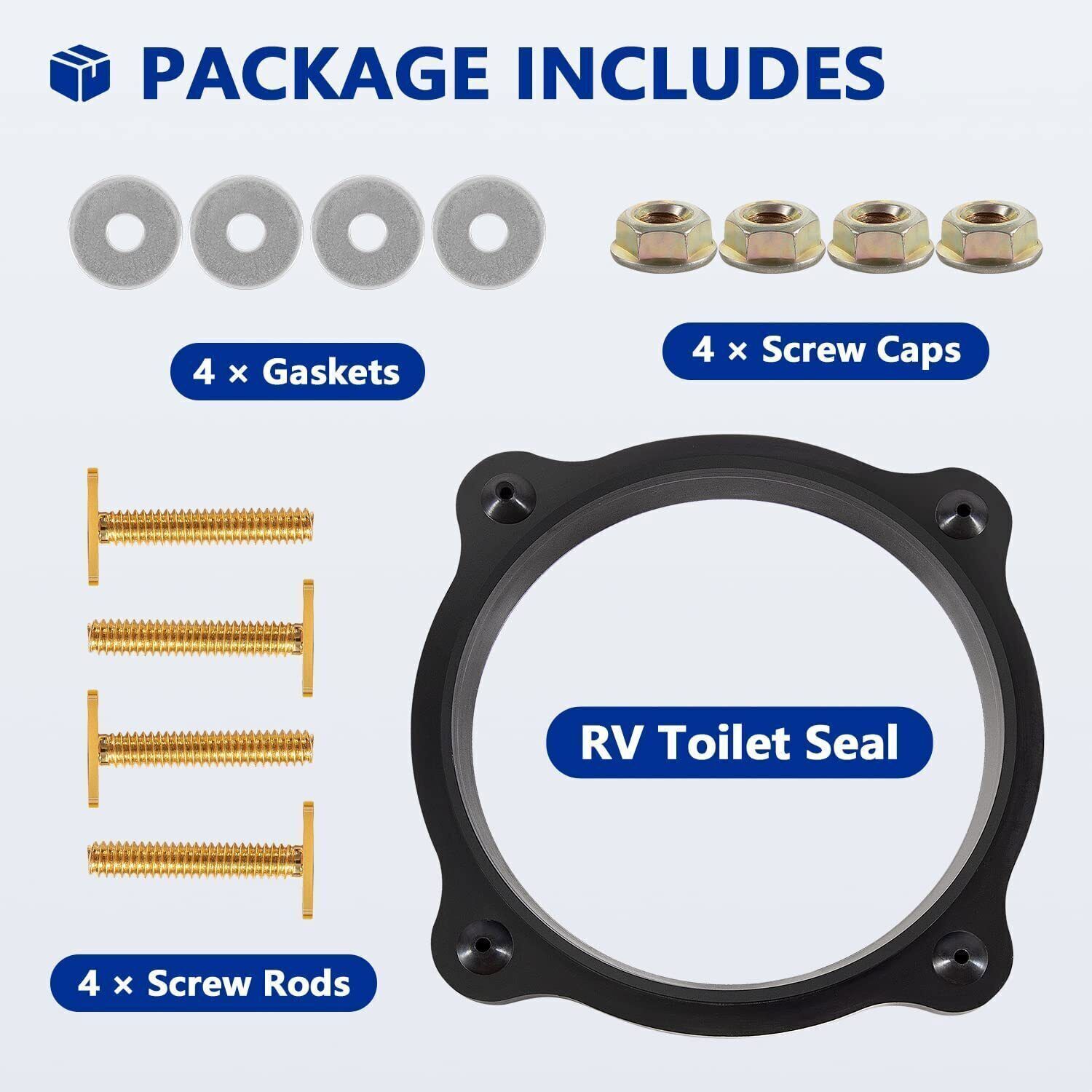 for Dometic 385310063 Sealand Toilet RV Floor Flange Seal Kit Mounting Hardware