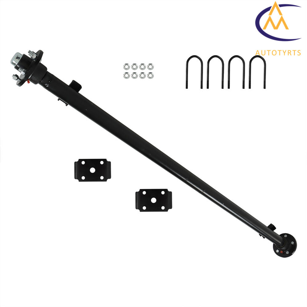 3500 lbs Axle Complete 5 lug w/ U Bolt Kit For Boat Trailer Cargo RV Camper Axel