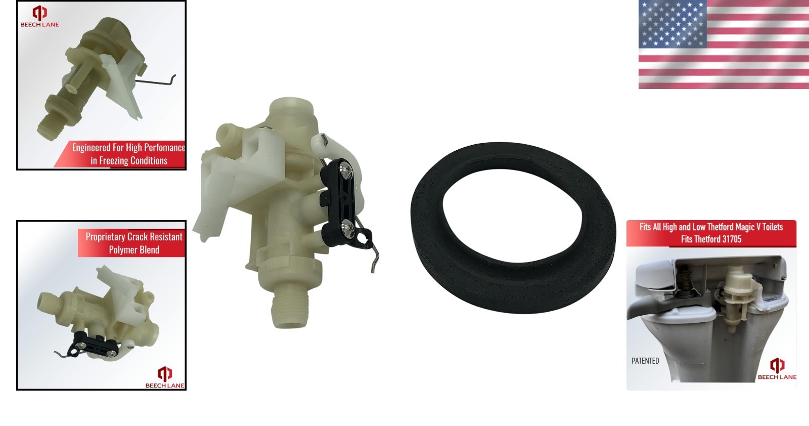 Patented Leak-Resistant Toilet Valve for Thetford Aqua Magic V Toilets – 31705