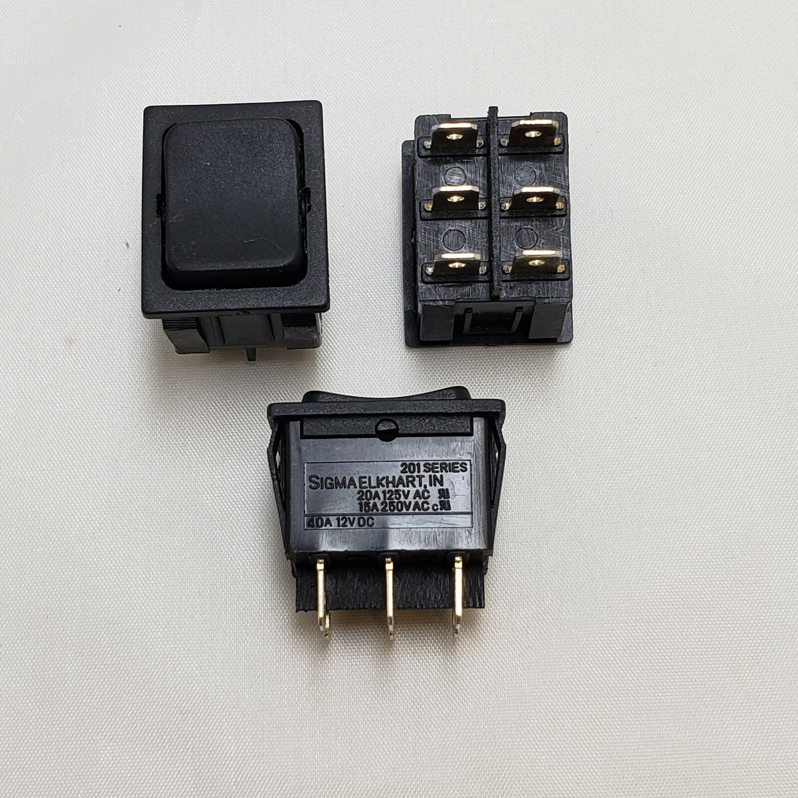 201P-61 SIGMA SWITCHES REPLACEMENT SWITCH DPDT BLACK ON OFF ON