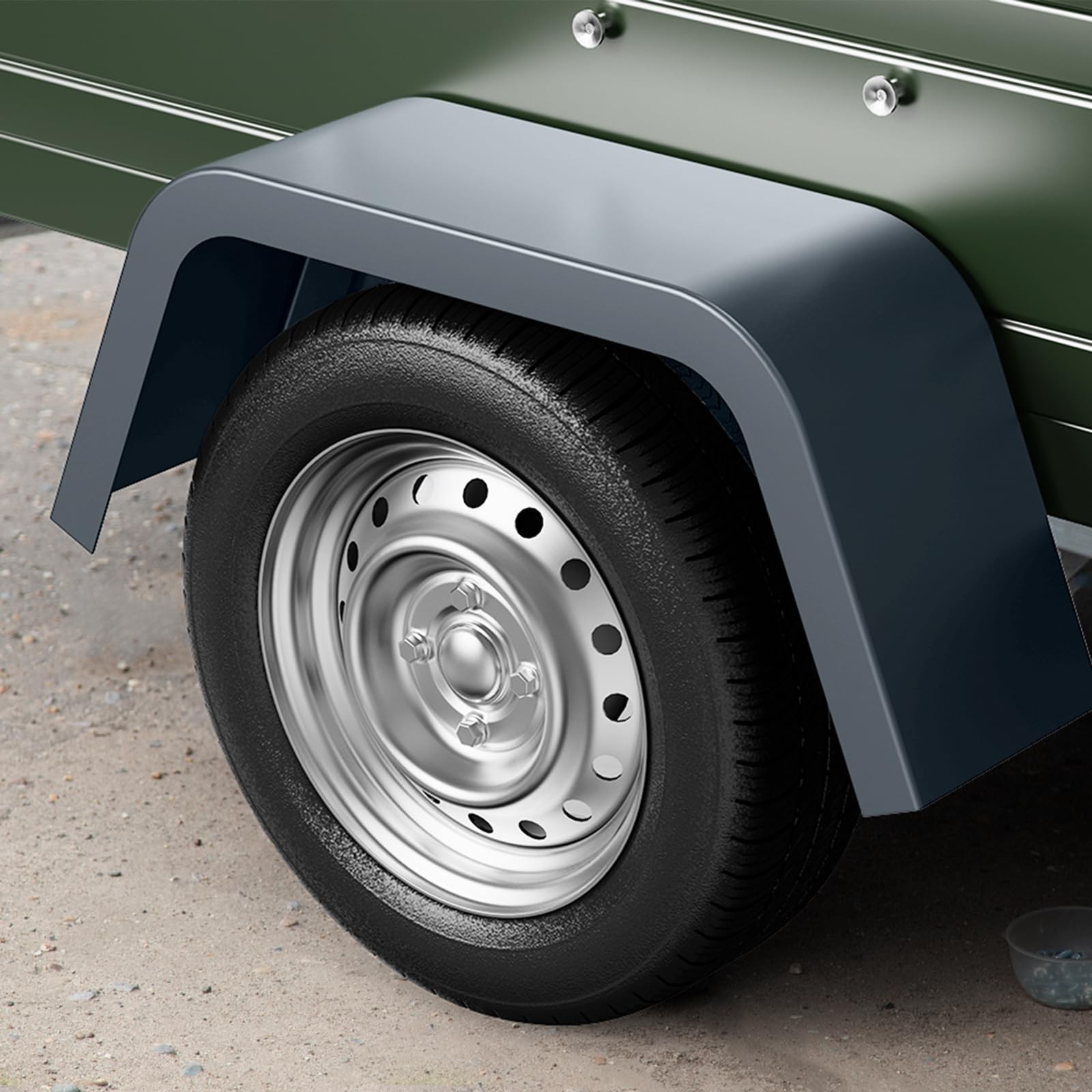 Set of 2 Steel Square Cargo Trailer Fenders For 14″-16″ Trailer Fenders Wheels