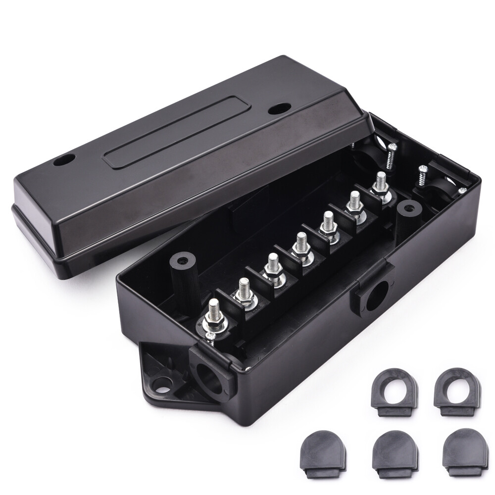 7 Way Electrical Trailer Junction Box, 7-Pole 7 Gang Trailer Wire Connection Box