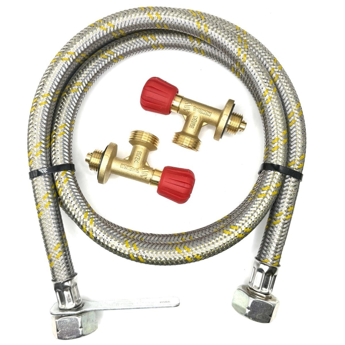 Reinforced 1.5M Steel Hose With Refill transfer gas Campingaz Bottle 901,904,907