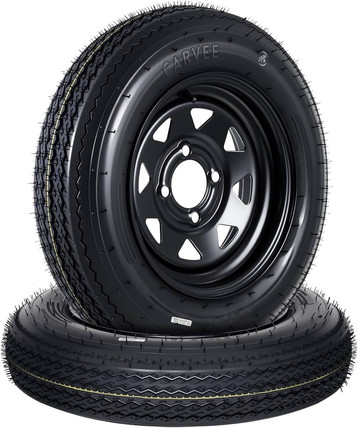2 Pack 4.80-12 Trailer Tires with 12″ Rims 4 Lug on 4″ 480-12 4.80×12 6 ply 6PR