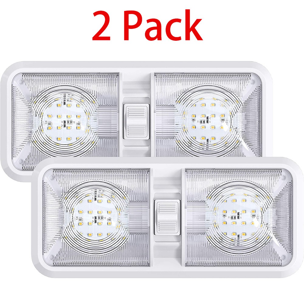 LED RV Ceiling Dome Light RV Interior Lighting w/ Switch for Trailer Camper Boat