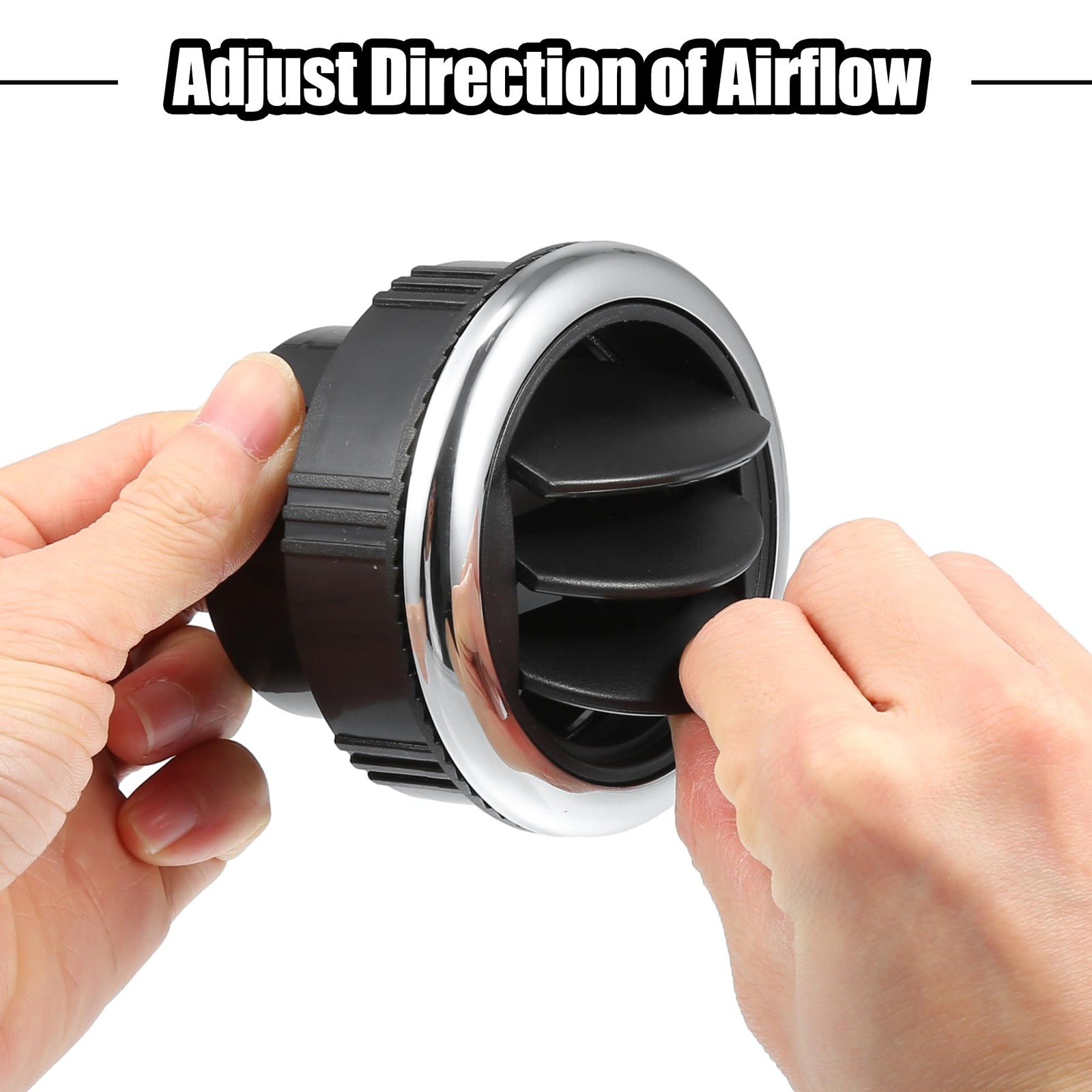 1 PCS 87mm 75mm Black Silver Tone AC Air Condition Vent Outlet Universal RV