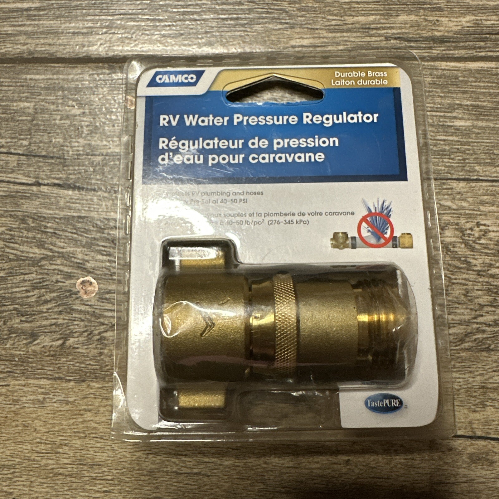 Camco 40055 – Brass RV Water Pressure Regulator – NEW. SEALED factory fresh