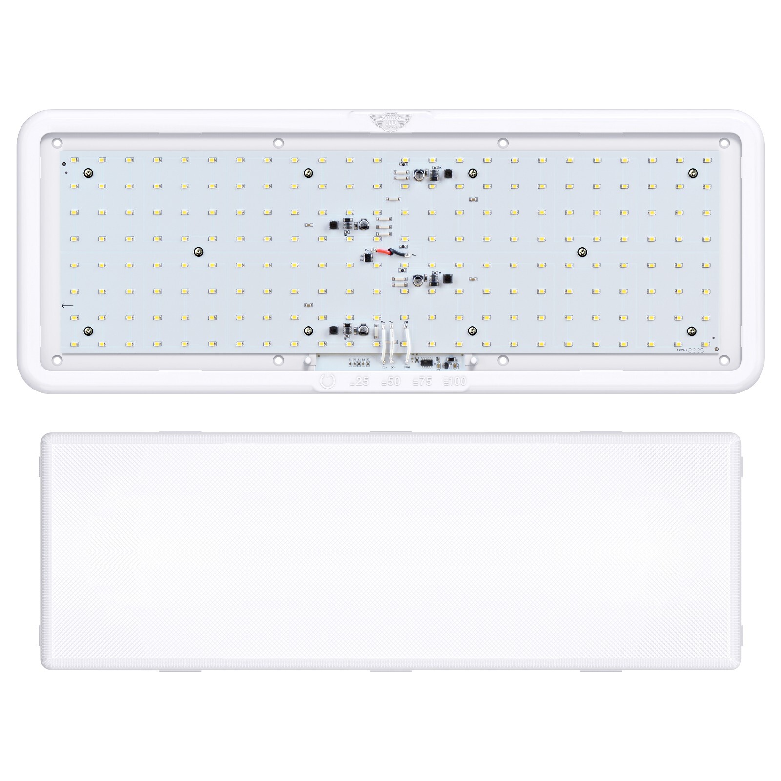 21” RV LED Interior Ceiling Dome Light 12V W Touch dimmer Switch Camper 2000LM