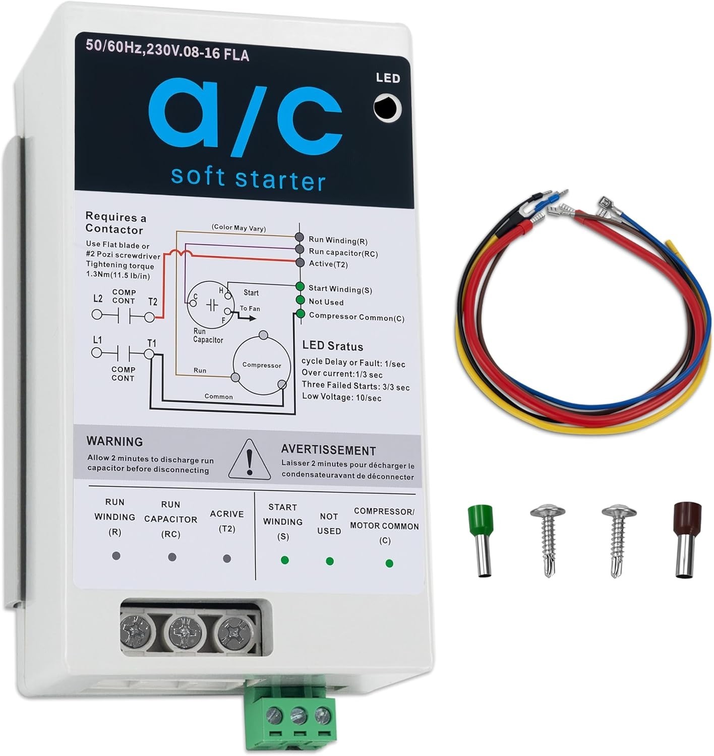eshcol Soft Start Kit for Home Air Conditioner 08-16A, Ac Soft Start Kit for 1.7