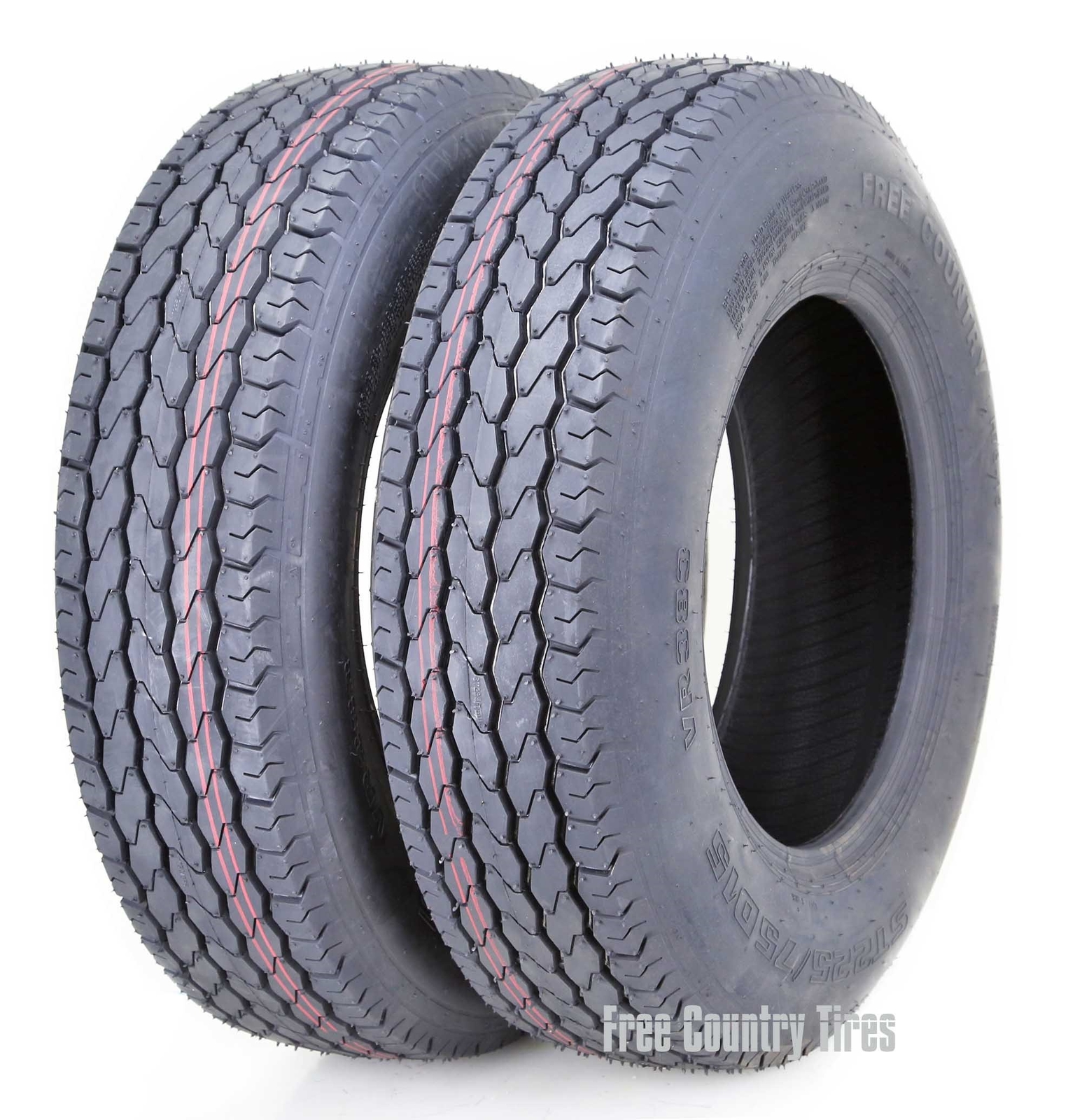 2 New Free Country Trailer Tires ST225/75D15 225 75 15 H78-15 Bias 8PR LR D