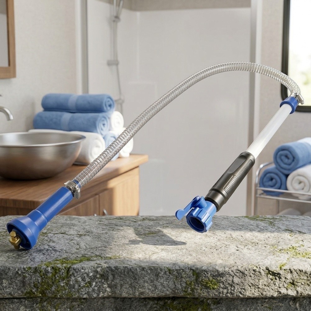 RV Waste Tank Cleaning Tool with Quick Connect Fitting for Standard Garden Hose