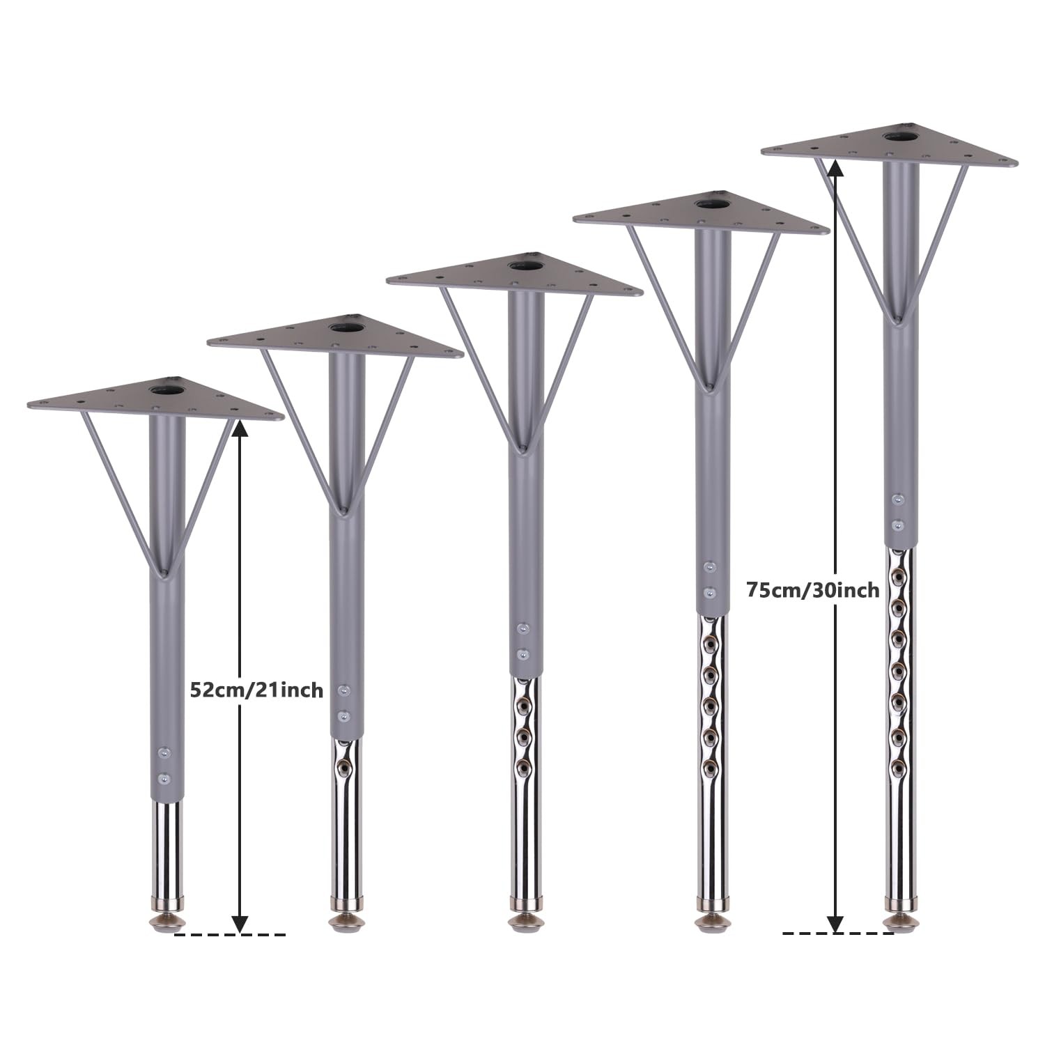 KAZAKA Adjustable Table Legs, 20-30 inch for Activity & 17.3*6.69*7.48, Grey