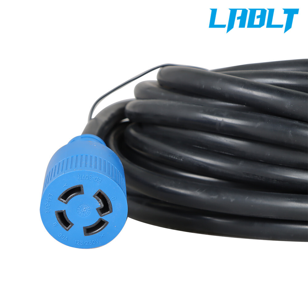 LABLT 30 Amp 40 ft Generator RV Power Extension Cord NEMA L14-30P/R Weatherproof