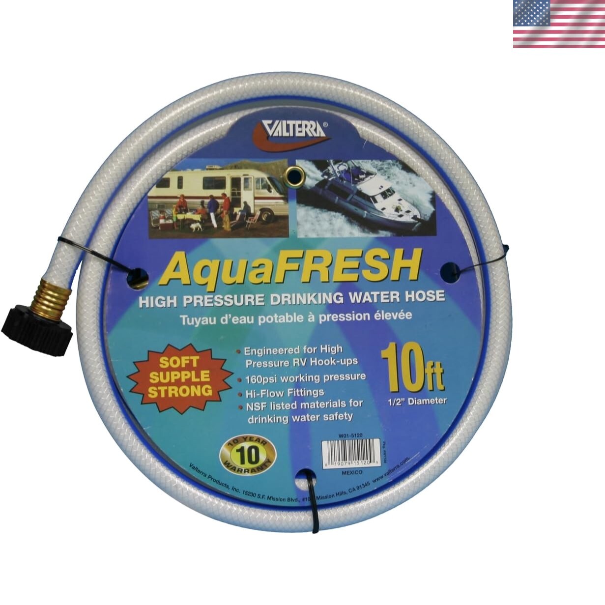 Easy-Install 1/2″ x 10′ High-Pressure Water Hose for Safe RV Drinking Water