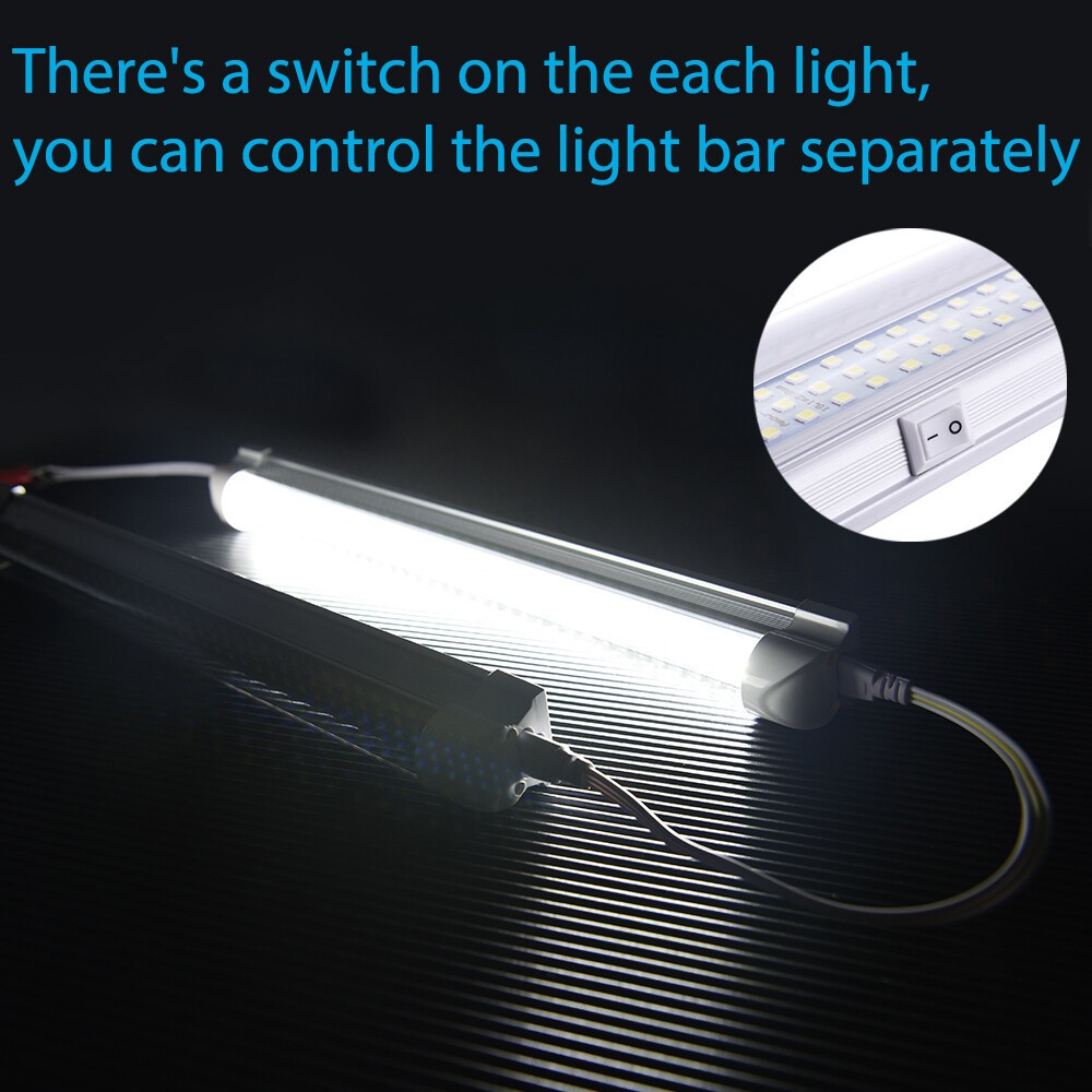 2Pcs 12V Interior Light Bar 6000K White 108 LEDs Universal Light Strip RV Camper
