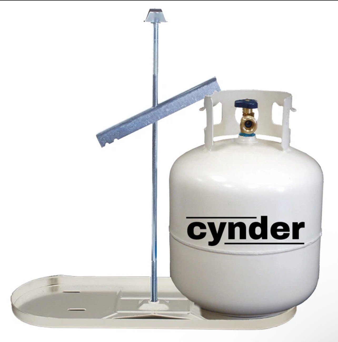 RV Propane Tank Holder, Double Bottle Rack 20LB. Cylinder Kit, White 00666