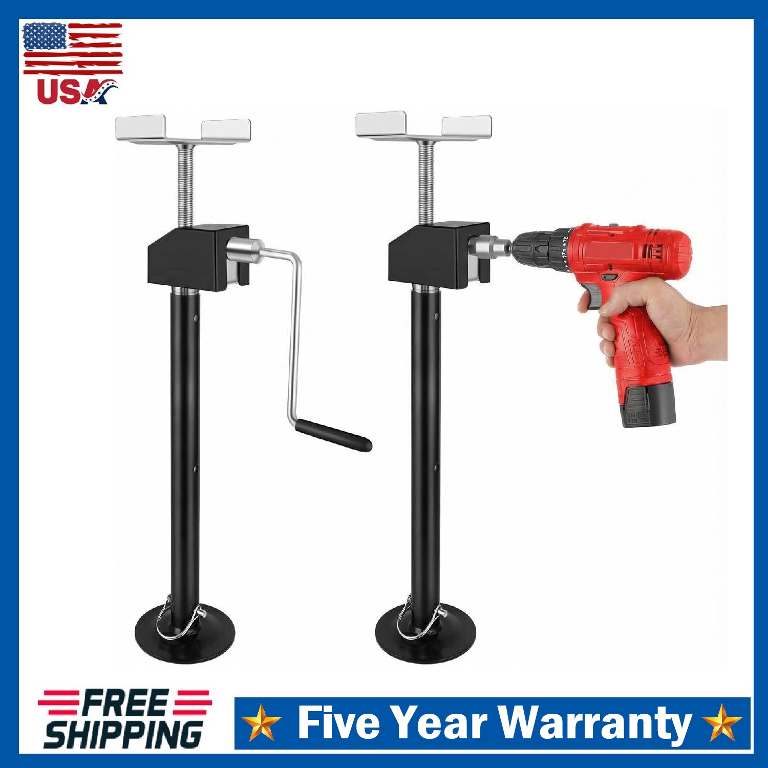 RV Slide Out Support Jack ,5000Lbs Heavy Duty Camper Stabilizer Jacks Adjustable