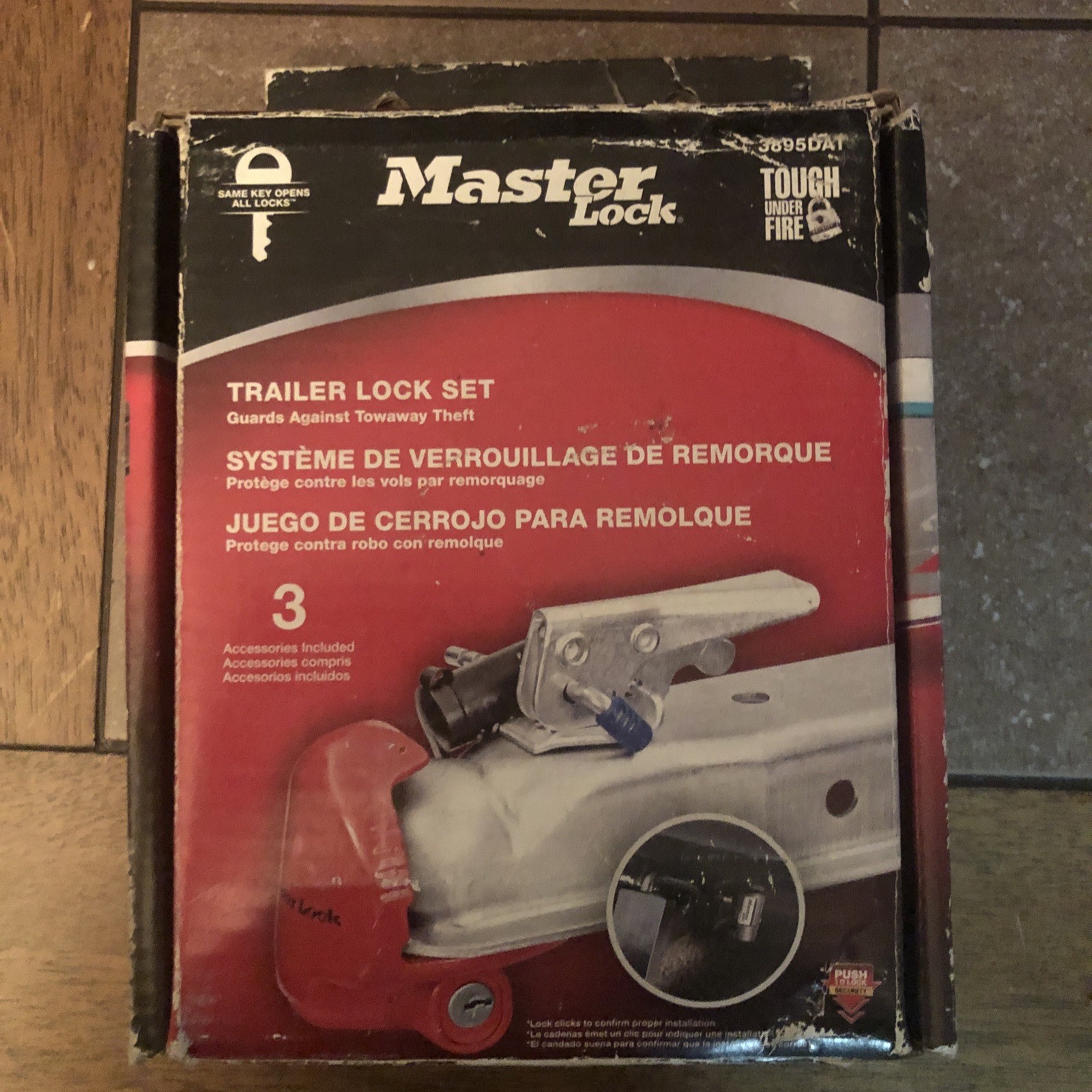 Master Lock Trailer Lock Set 3895DAT Coupler Lock & Receiver Lock Coupler Latch