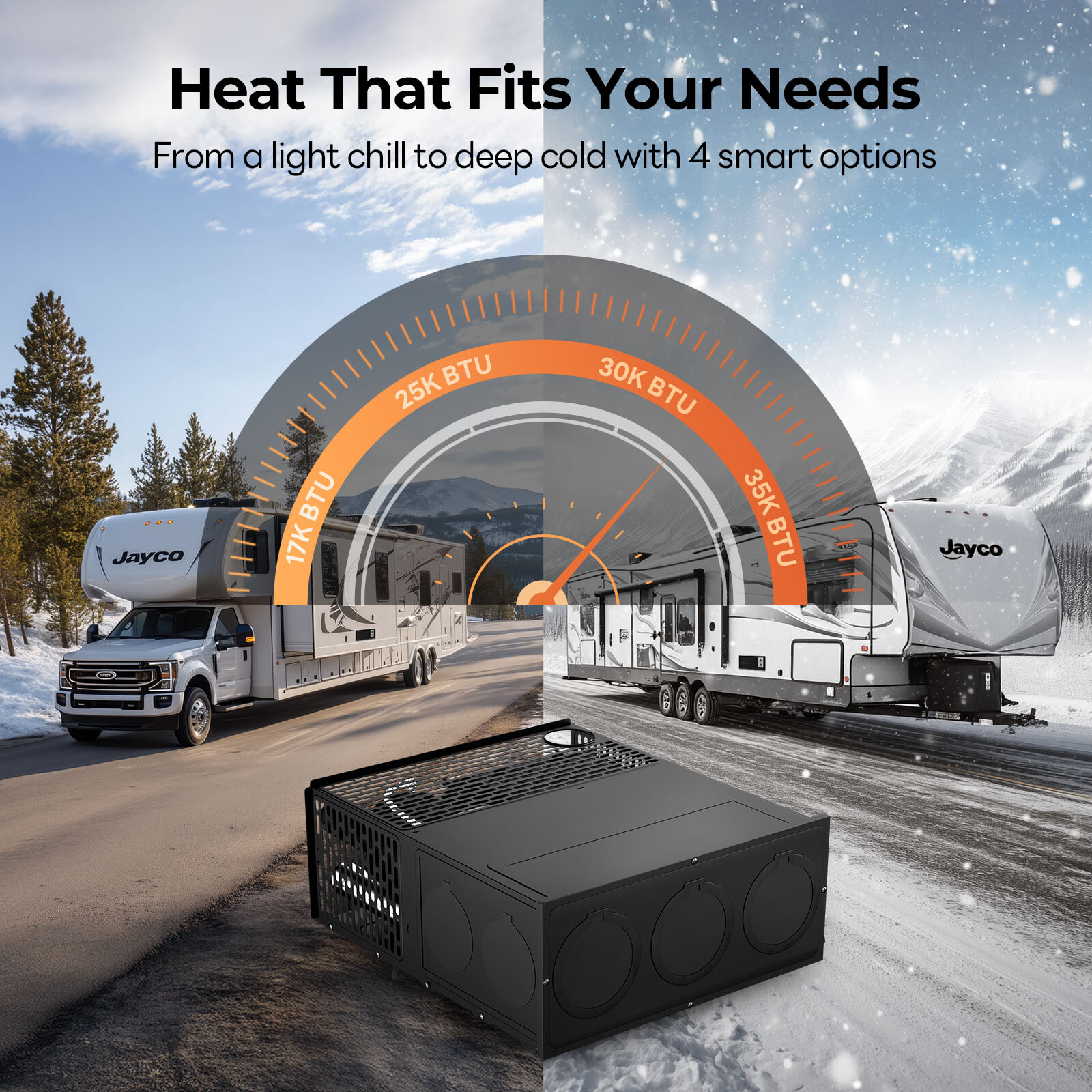 FOGATTI RV Camper Motorhome Trailer Furnace 35,000 BTU 12V with Thermostat