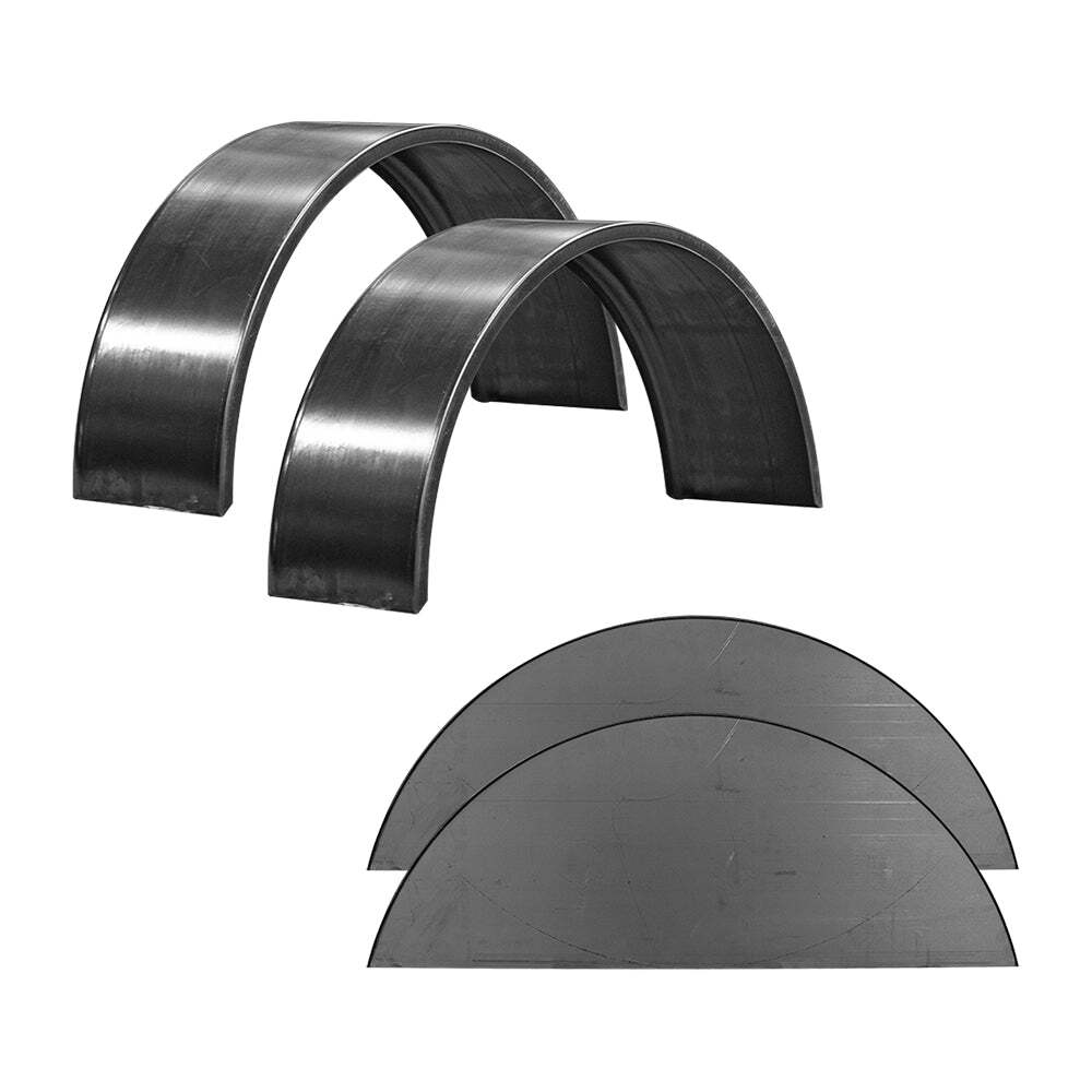 Set of 2 Single Axle 9×32 Smooth Steel Rolled Fender Kit