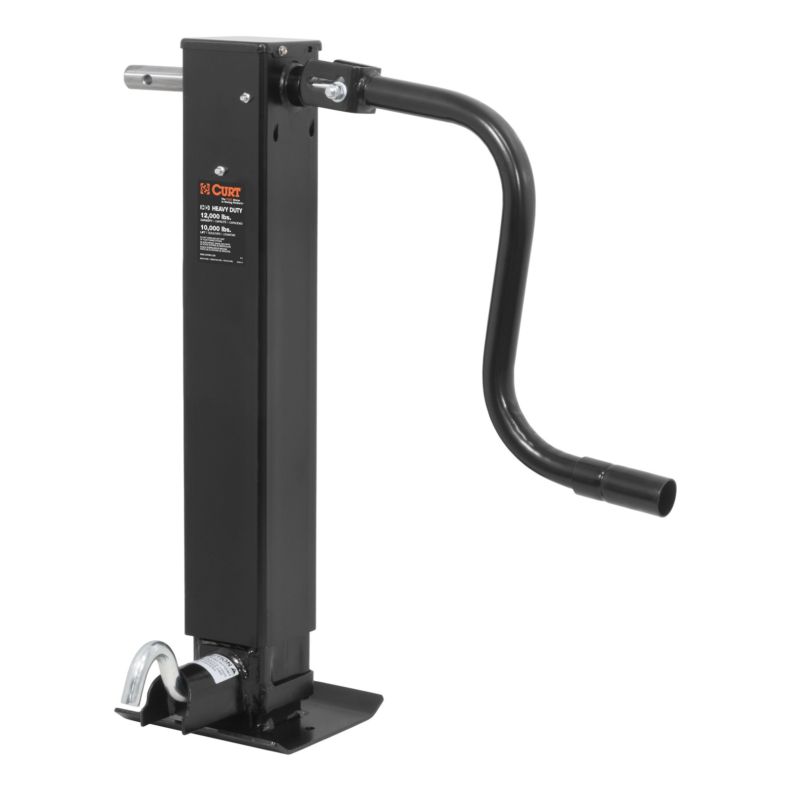 Direct-Weld Square Trailer Jack w/ Side Handle 12K lbs, 12.5″ Travel 28512 CURT