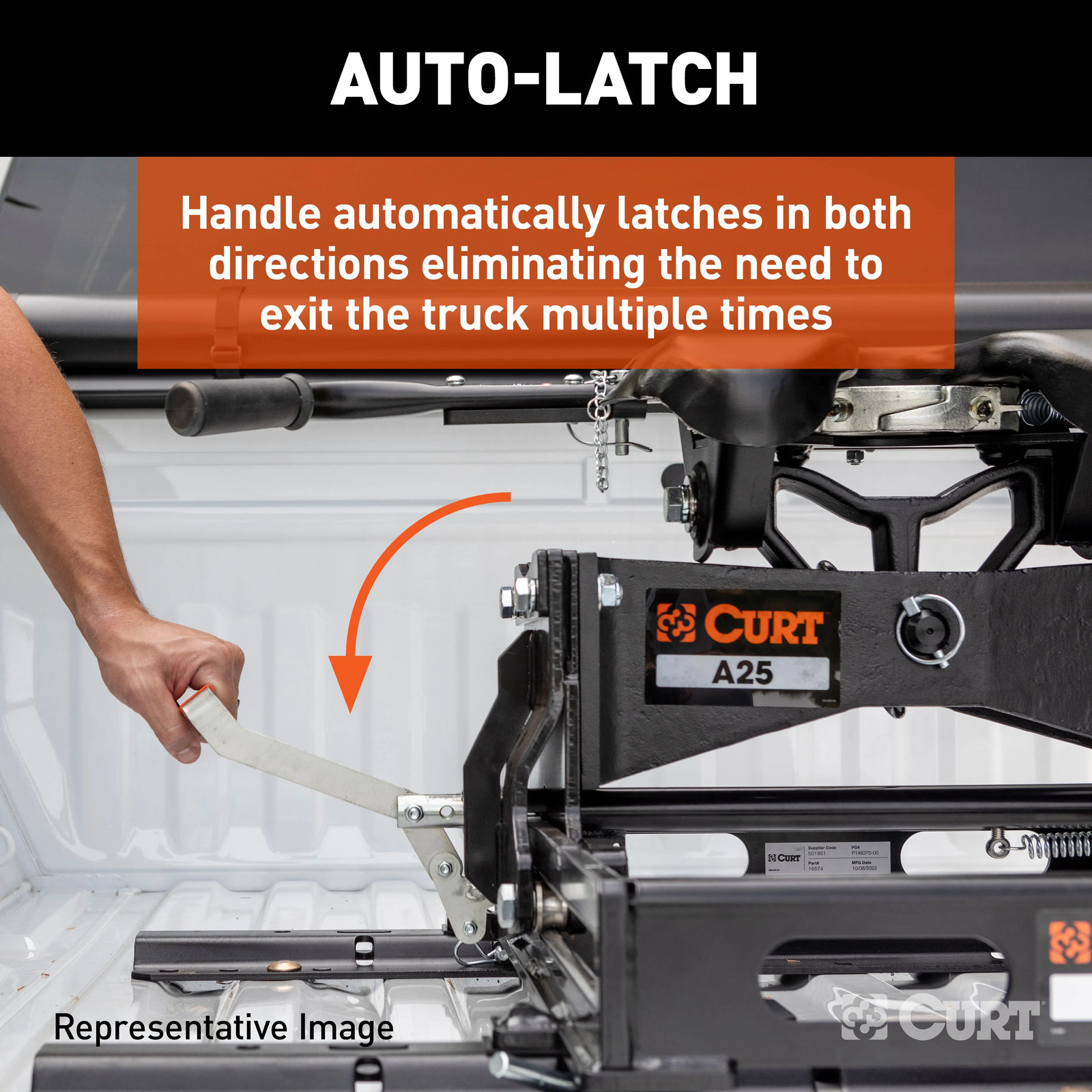 CURT 16697 E16 5th Wheel Slider Hitch 16K 6.5-Foot Bed Puck System