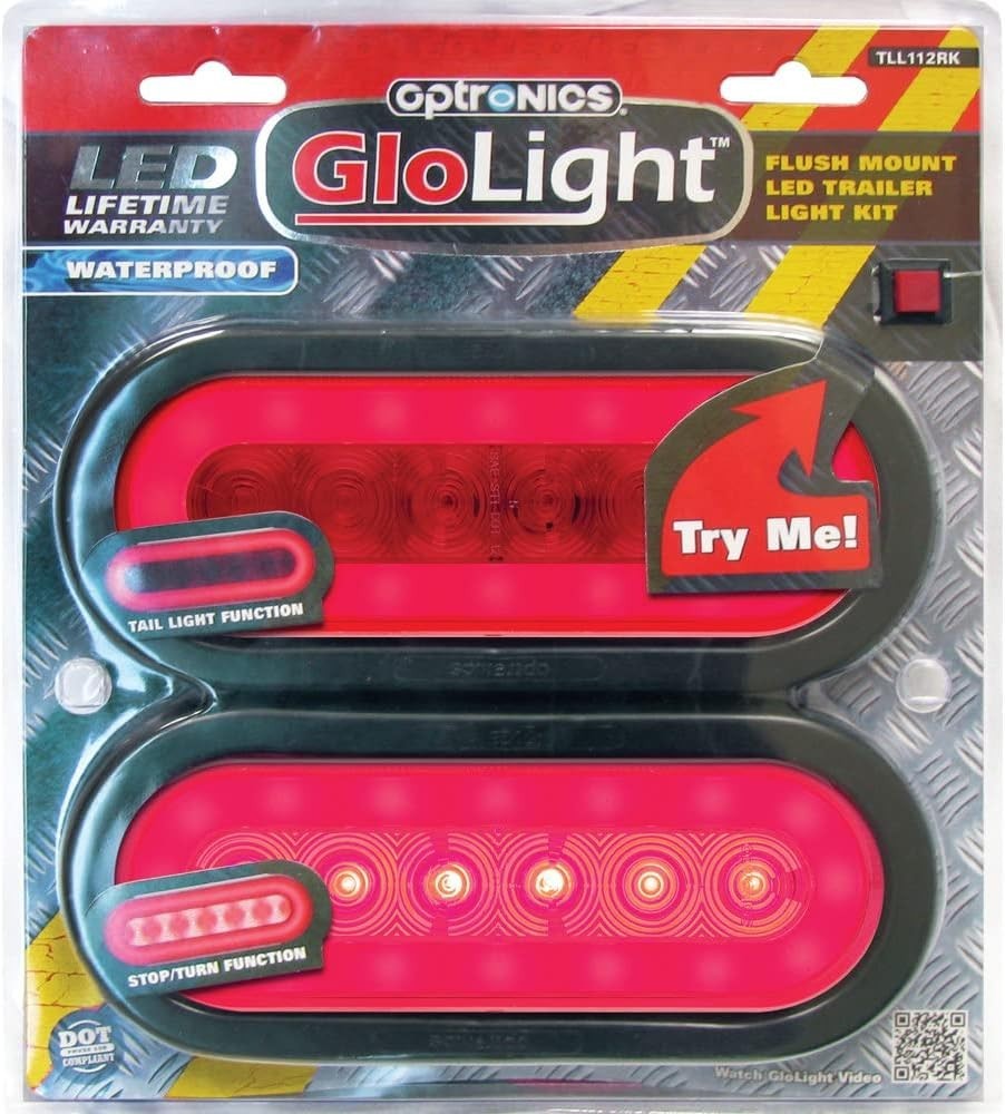 Optronics TLL112RK GloLight Red 6″ Oval Sealed 22-LED Trailer Light Kit Retail