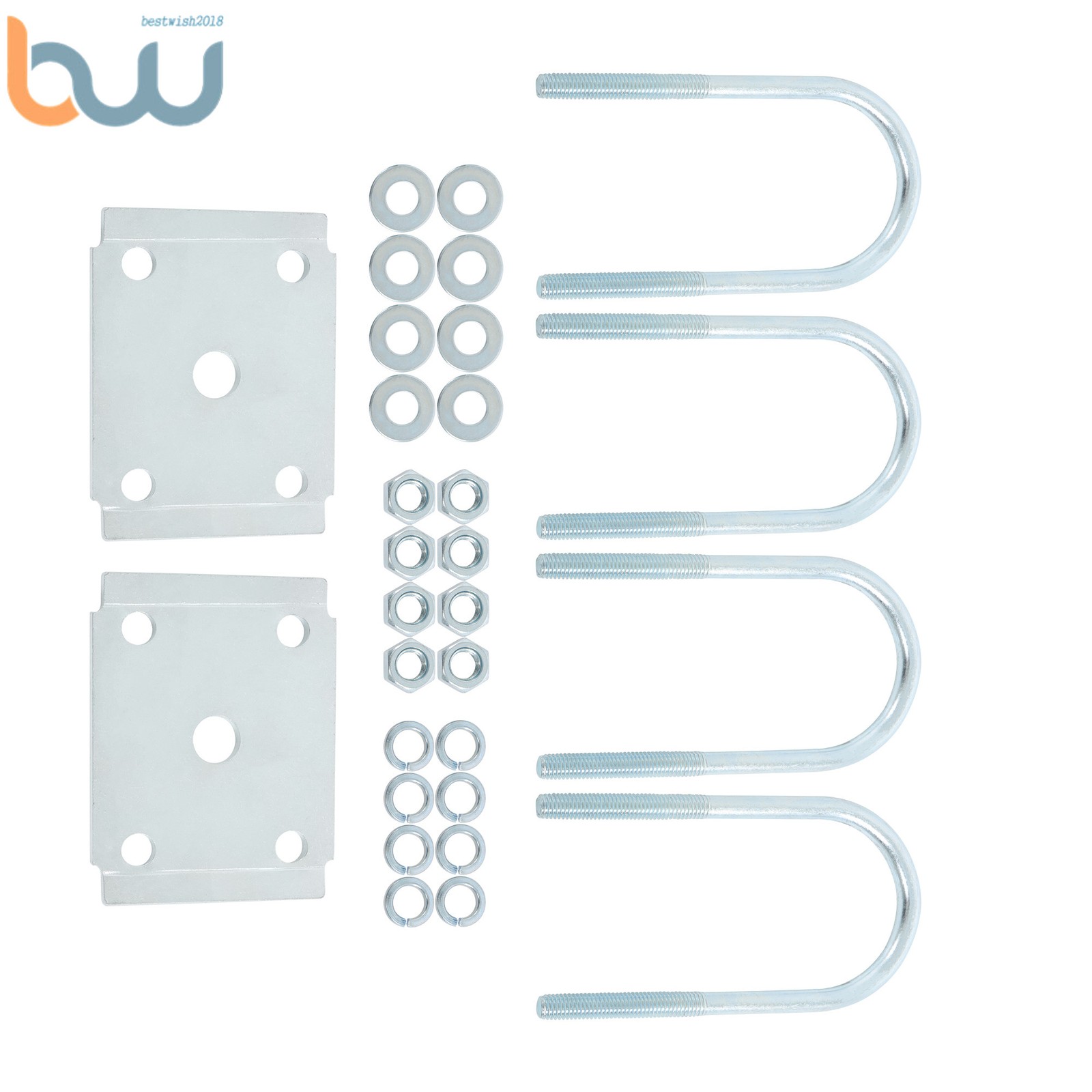Trailer U-Bolt Kits For 5200-7000 lbs Trailer Axle 3″ Round 7″ Long-Tandem Axle