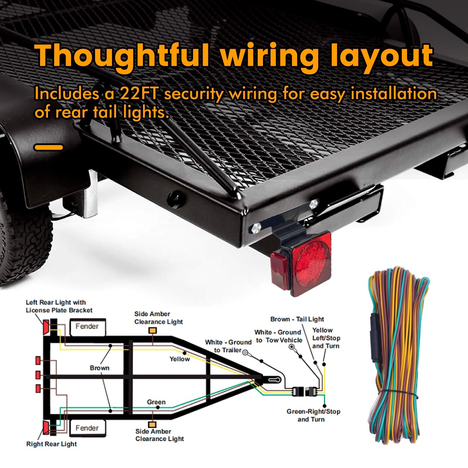 70205 Trailer Light Kit – 12v All Led, Left And Right Waterproof Submersible For