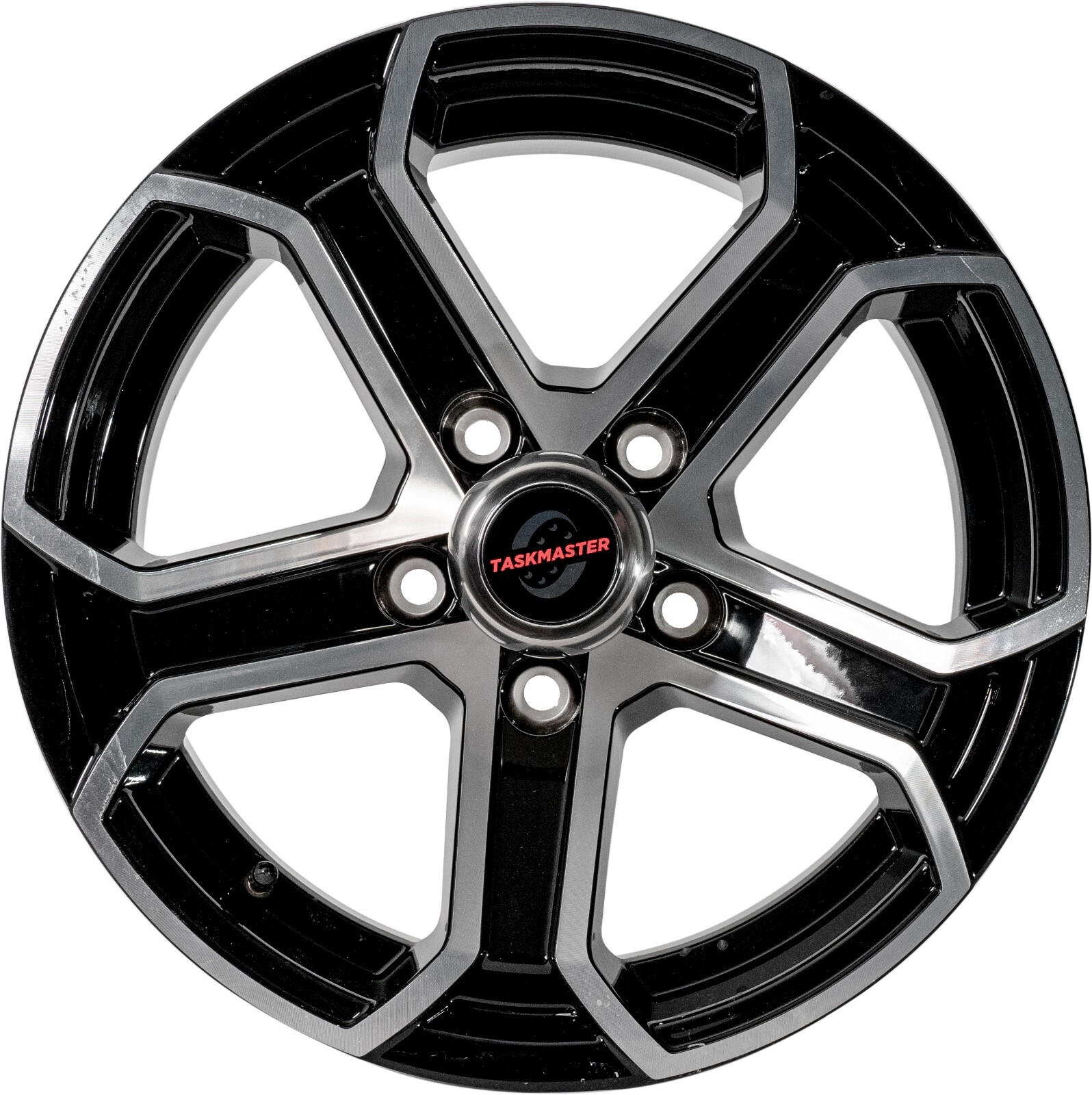 15×6 Trailer Wheel 5 lug on 4.5 Bolt Pattern Black Machined Aluminum Rim