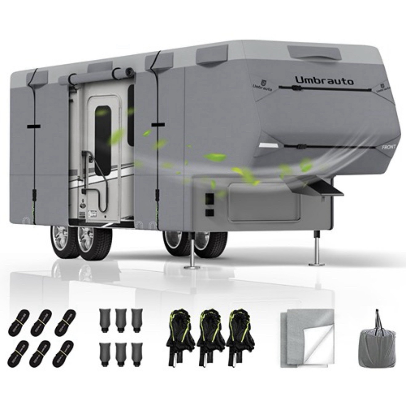 Umbrauto 5th Wheel RV Cover Fits 28’-31’ Trailer, Anti UV, waterproof breathable