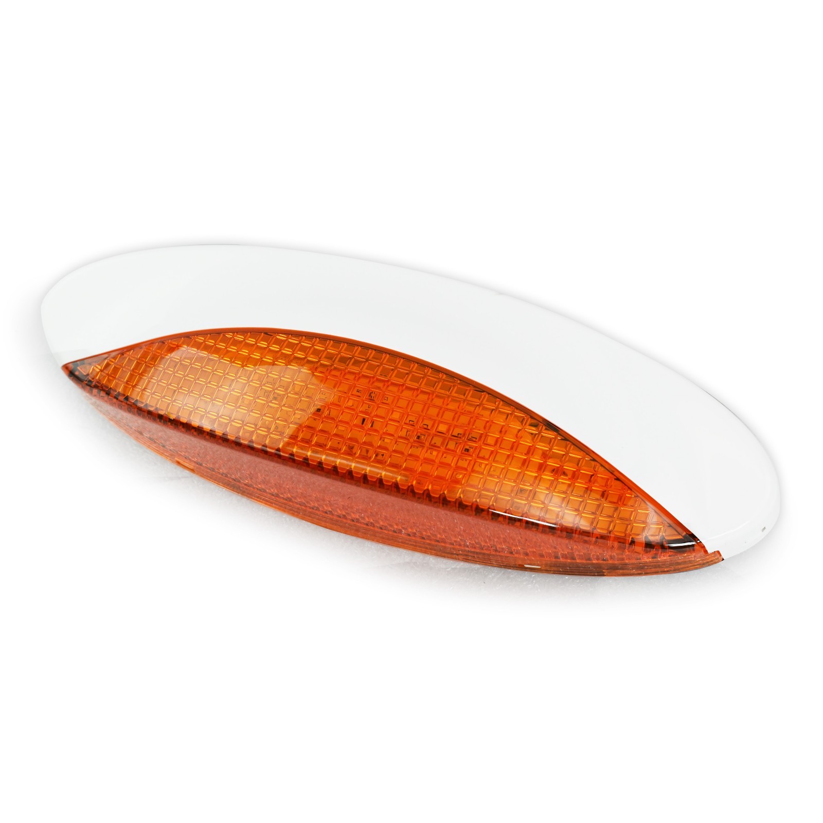 RV CAMPER TRAILER 12 VOLT 18 LED Porch Light oval Amber WITH White exterior