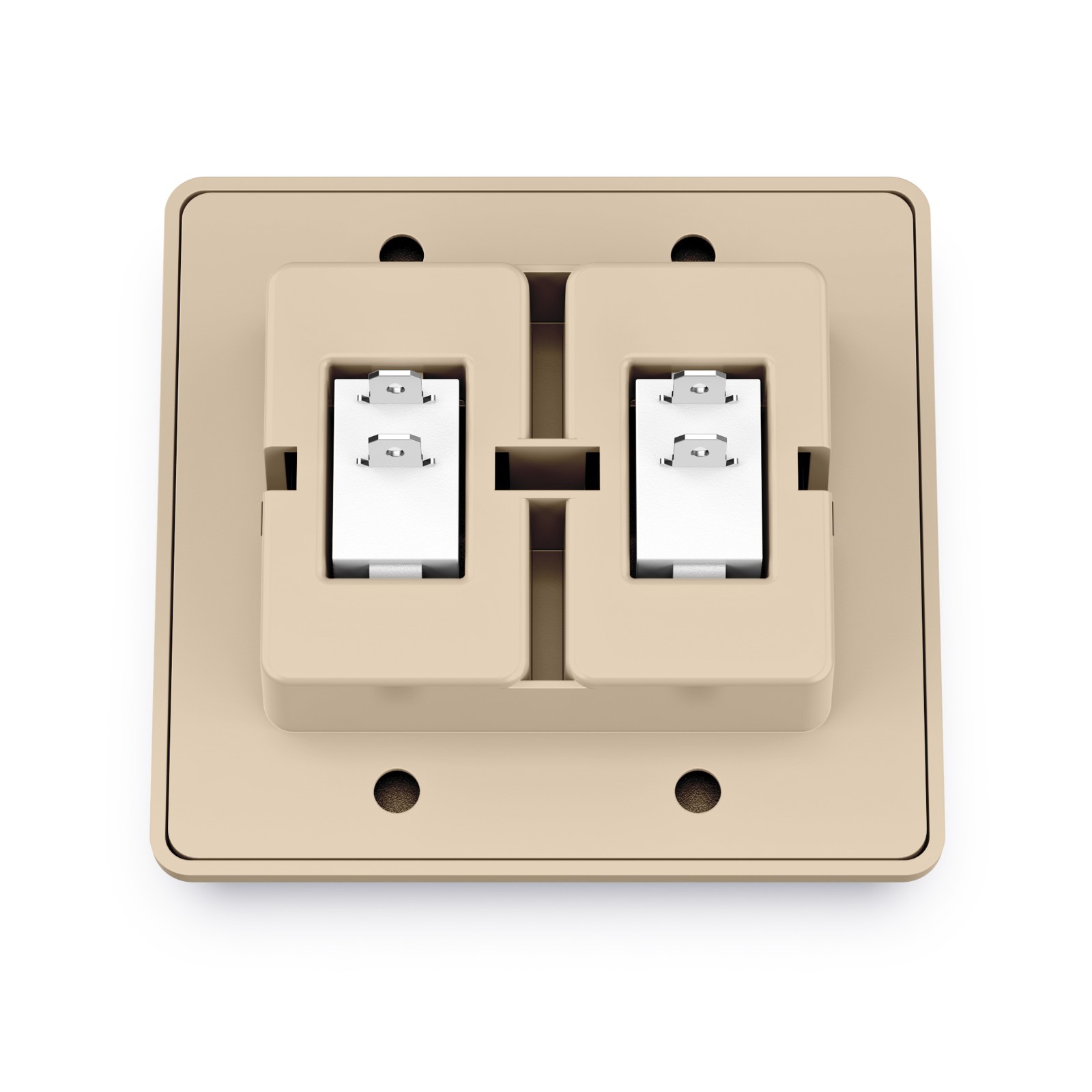 Leisure LED Tan Double SPST On-Off Switch with Bezel, 12-Volt, for RV, Trailer