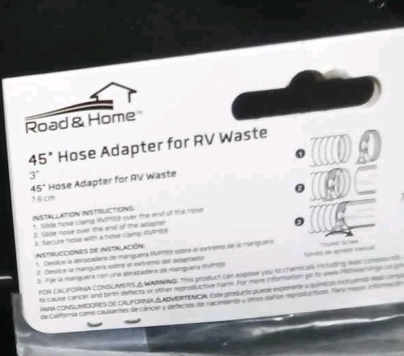 Road & Home 45 Degree Hose Adapter for RV Waste 3”