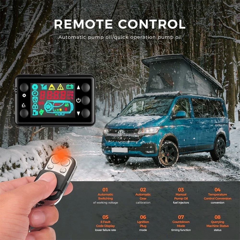 Diesel Air Heater 12V 24V 8KW LCD Remote Control for Car RV Indoors US
