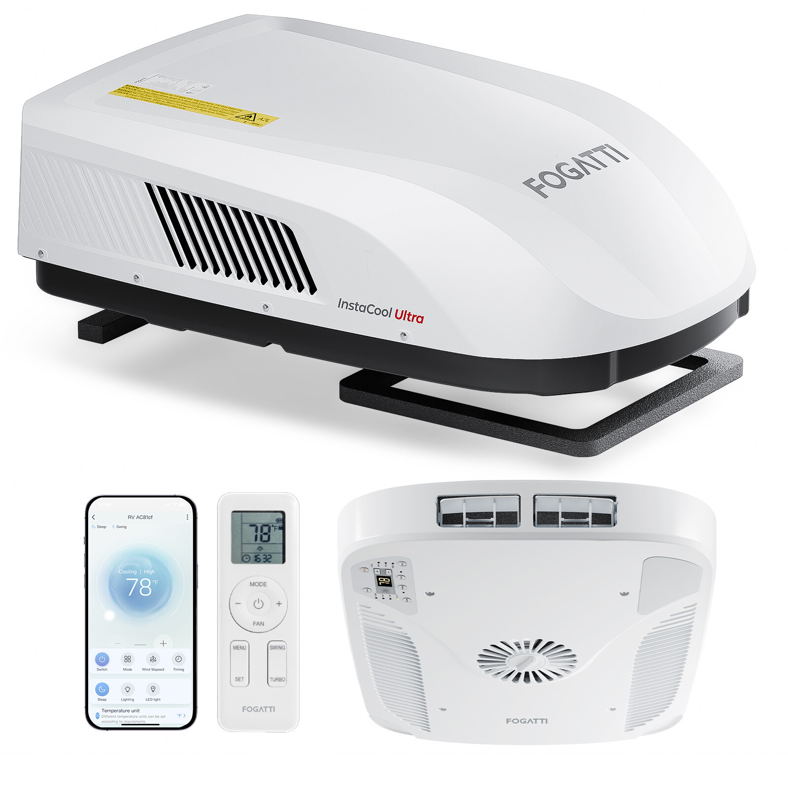 RV Air Conditioner 16,000 BTU with Heat Pump + Cooling WiFi & Remote Control