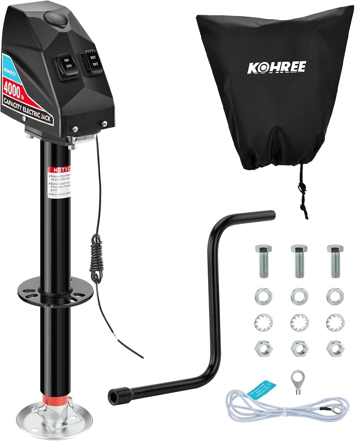 Versatile Electric Trailer Jack 4000lbs – Perfect for RVs and A-Frame Trailers