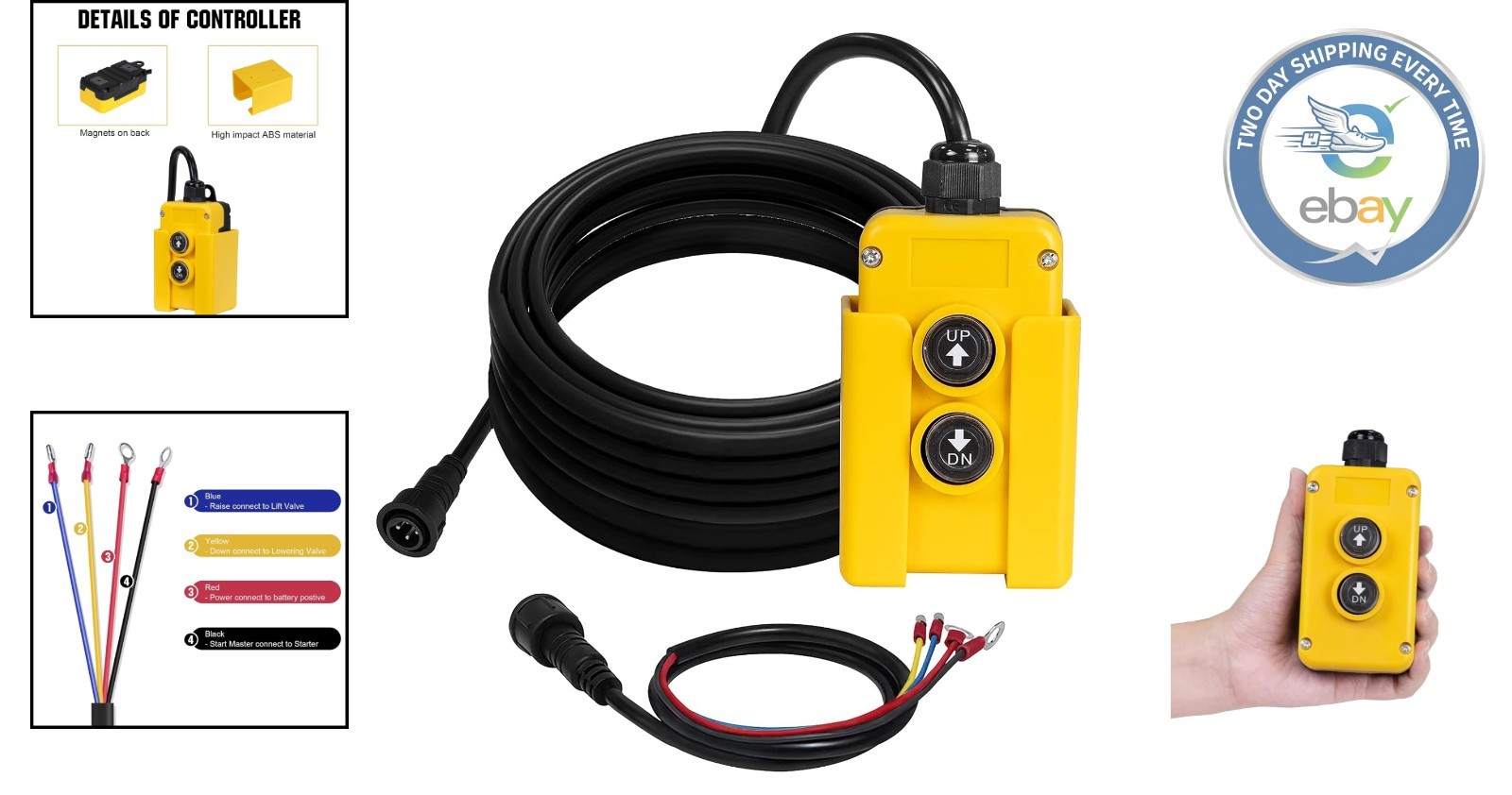 4 Wire Dump Trailer Remote Control Switch – 12V DC for Hydraulic Pump Efficiency